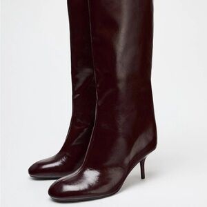 Zara burgundy Heeled Boots